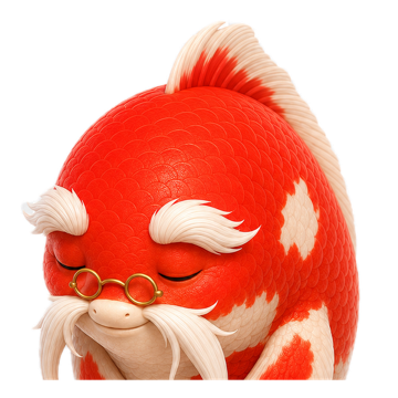 Beni-sensei, the koi fish teacher, bowing